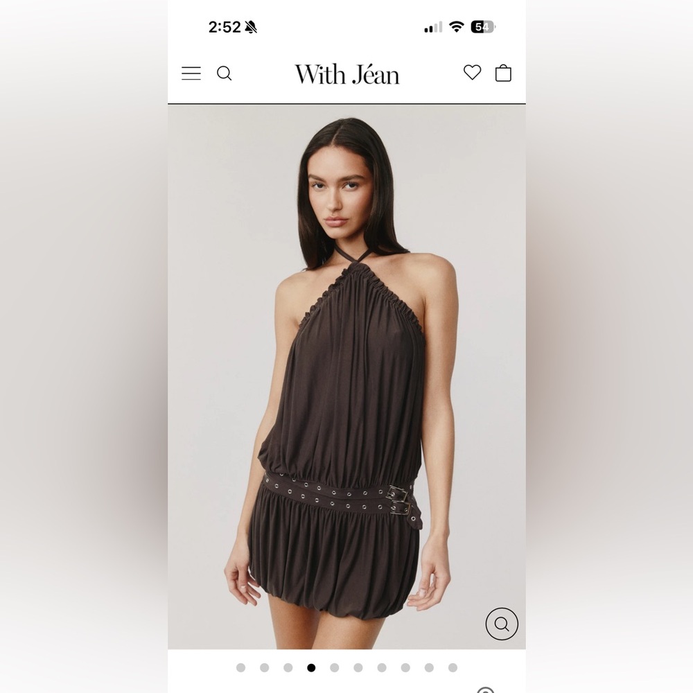 With Jean Chic Halter Neck Mini Dress with Belt